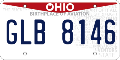 OH license plate GLB8146