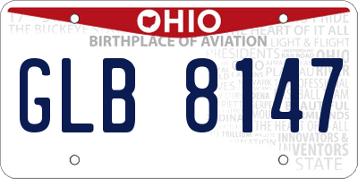 OH license plate GLB8147