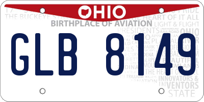 OH license plate GLB8149