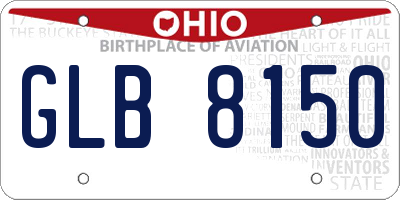 OH license plate GLB8150