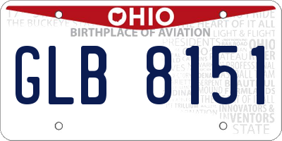 OH license plate GLB8151