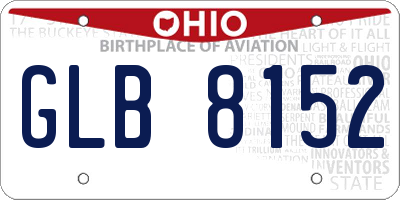 OH license plate GLB8152