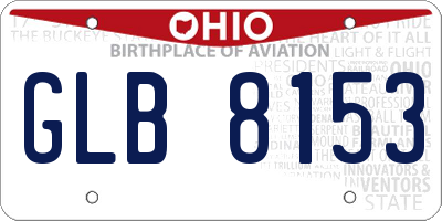 OH license plate GLB8153