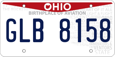 OH license plate GLB8158