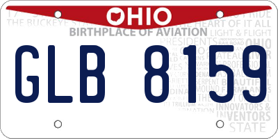 OH license plate GLB8159