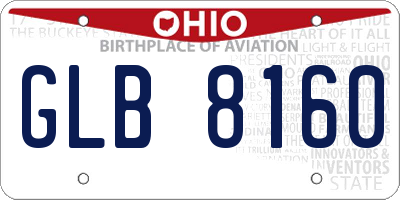 OH license plate GLB8160
