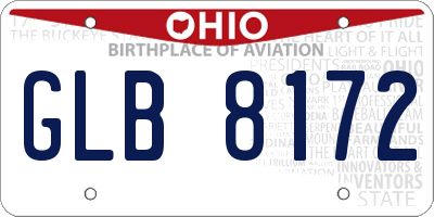 OH license plate GLB8172