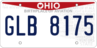 OH license plate GLB8175