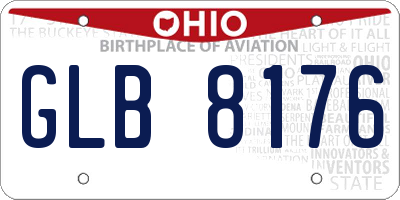 OH license plate GLB8176
