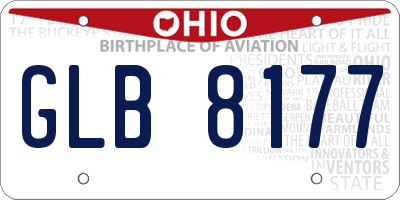 OH license plate GLB8177