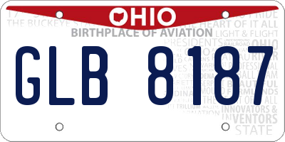 OH license plate GLB8187