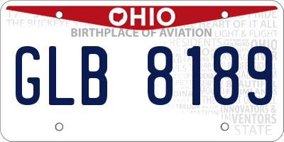 OH license plate GLB8189