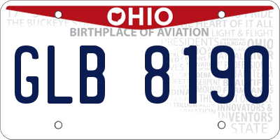 OH license plate GLB8190