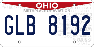 OH license plate GLB8192