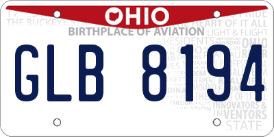 OH license plate GLB8194