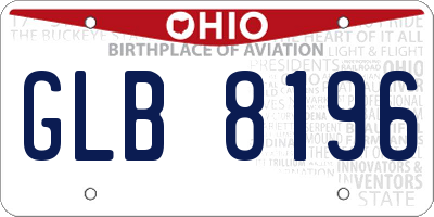 OH license plate GLB8196