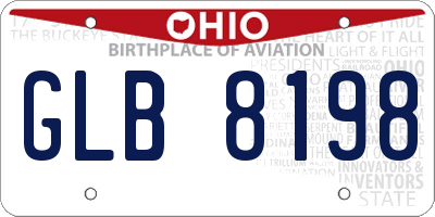 OH license plate GLB8198
