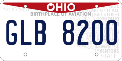OH license plate GLB8200