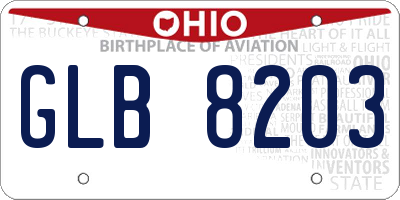 OH license plate GLB8203