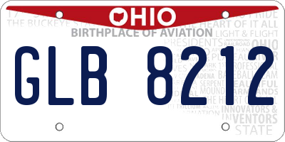 OH license plate GLB8212