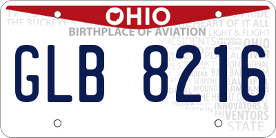 OH license plate GLB8216