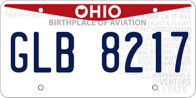 OH license plate GLB8217