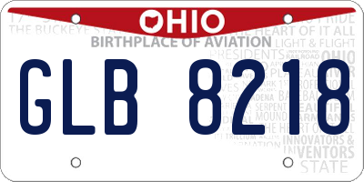 OH license plate GLB8218