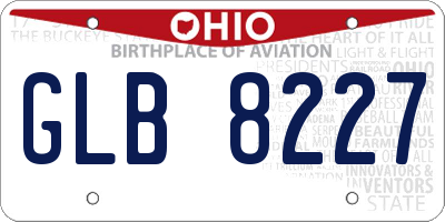 OH license plate GLB8227
