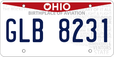 OH license plate GLB8231
