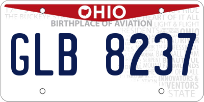 OH license plate GLB8237