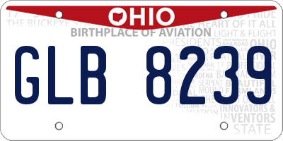 OH license plate GLB8239