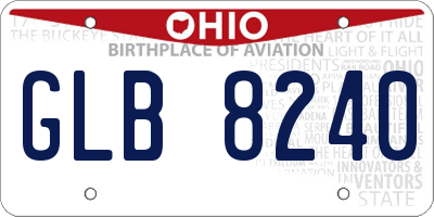 OH license plate GLB8240