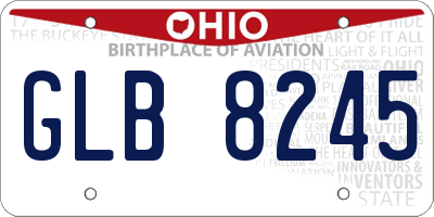 OH license plate GLB8245