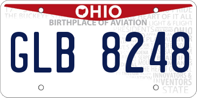 OH license plate GLB8248