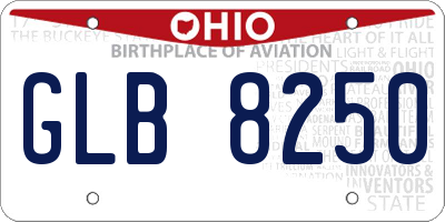 OH license plate GLB8250