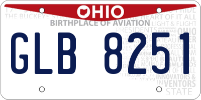 OH license plate GLB8251