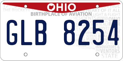 OH license plate GLB8254