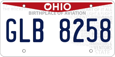 OH license plate GLB8258
