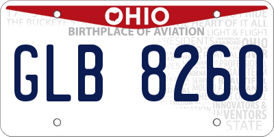 OH license plate GLB8260