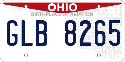 OH license plate GLB8265