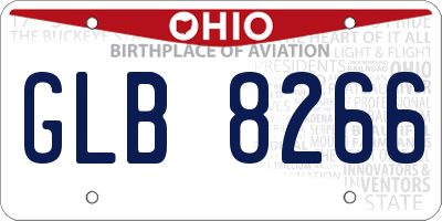 OH license plate GLB8266