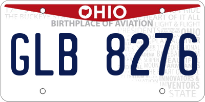 OH license plate GLB8276