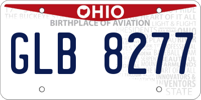 OH license plate GLB8277
