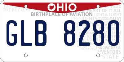 OH license plate GLB8280