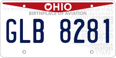 OH license plate GLB8281