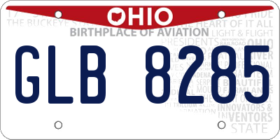 OH license plate GLB8285