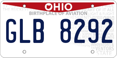 OH license plate GLB8292