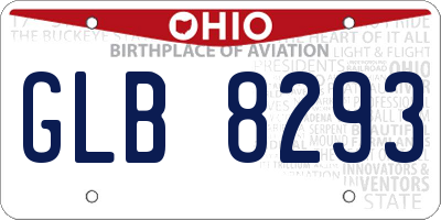 OH license plate GLB8293