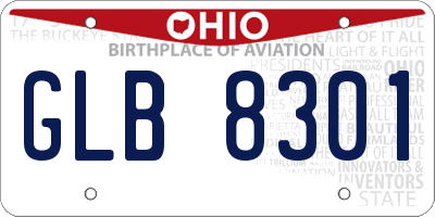 OH license plate GLB8301