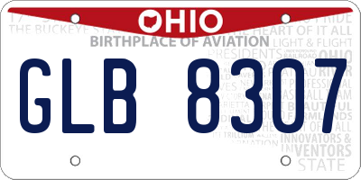 OH license plate GLB8307